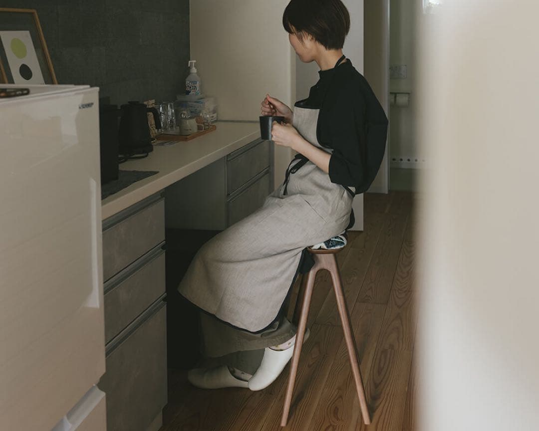 キッチンスツールBR H530＋ミナ ペルホネンlife puzzle [BK]