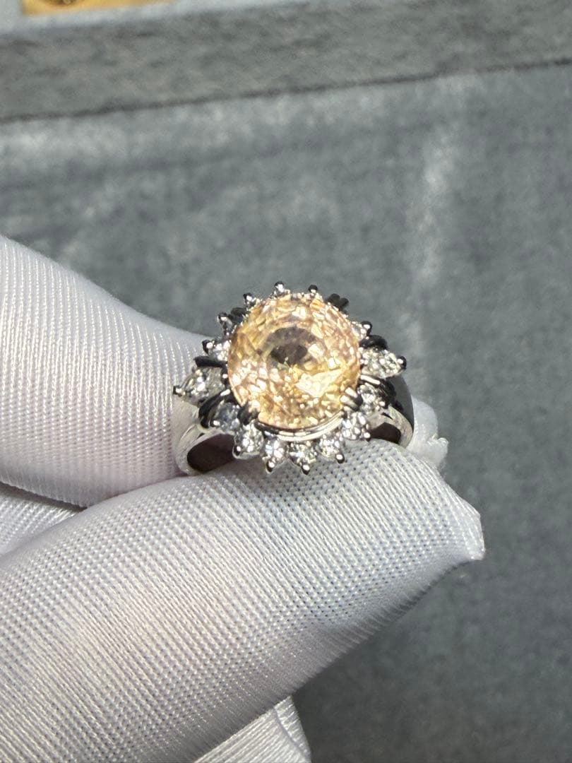 定価百万以上三越ブランドパパラチアカラー サファイア ダイヤモンド リング