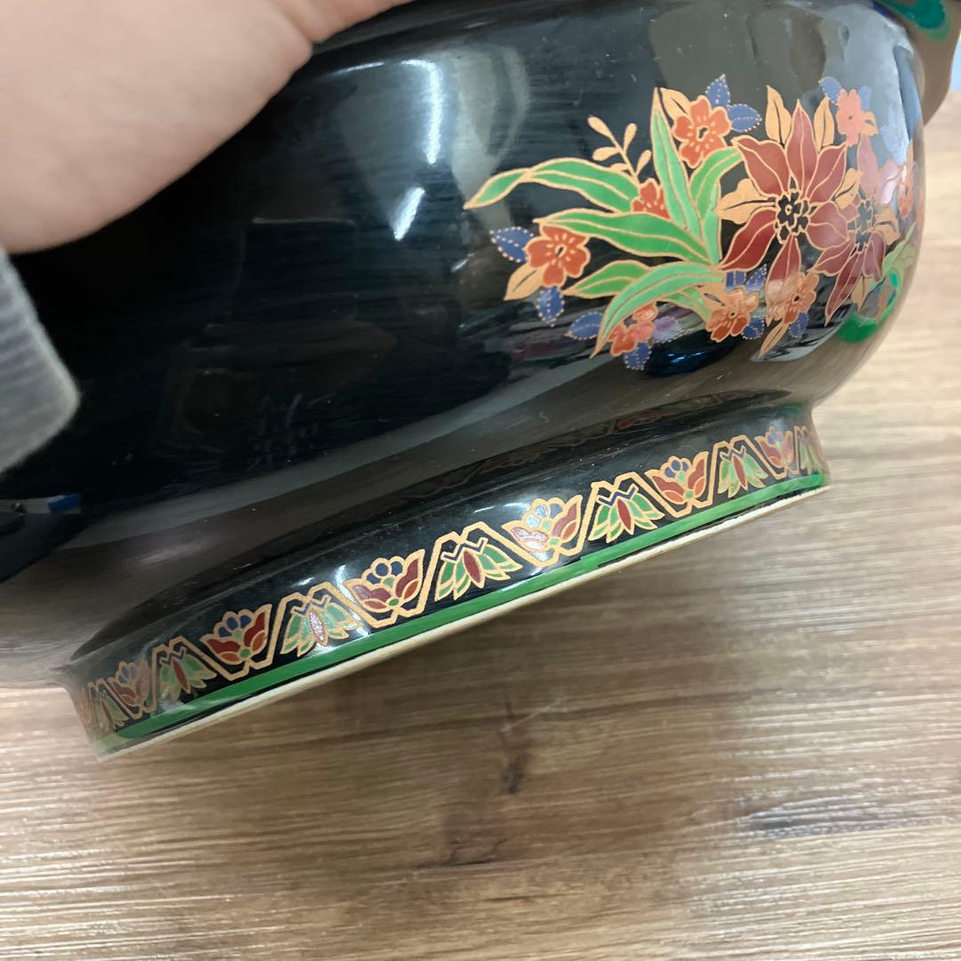 E-1 菓子鉢 盛鉢 花柄 扇面文様 伝統工芸 金彩 陶器製 焼き物 食器