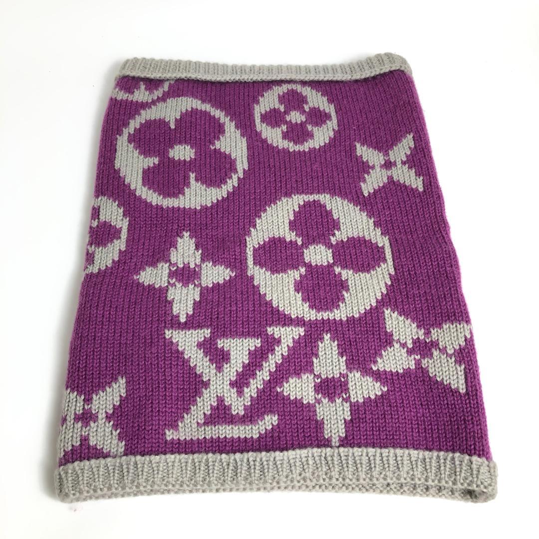 1E314/ルイヴィトン/モノグラム/スヌード/マフラー/グランフロア/パープル