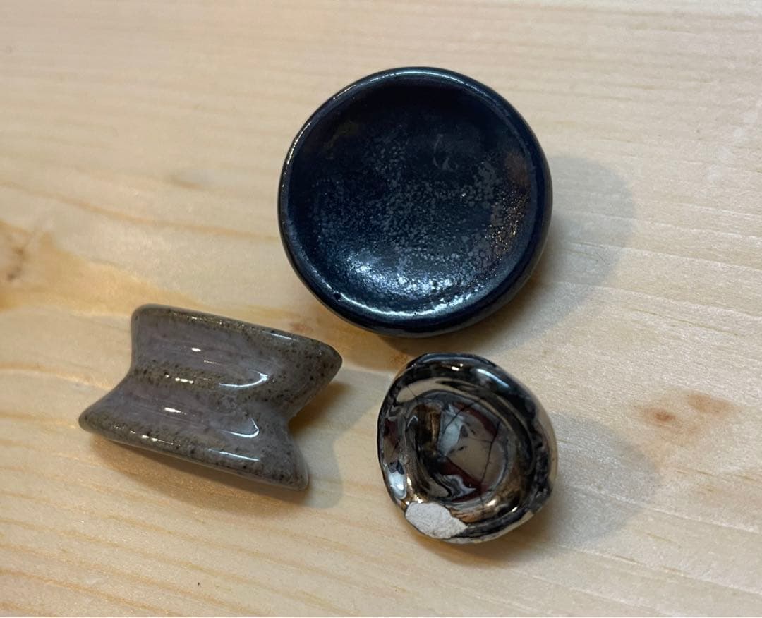 3個セット◆ ルーシーリー　陶製ボタン　国立工芸館　ビミニボタン