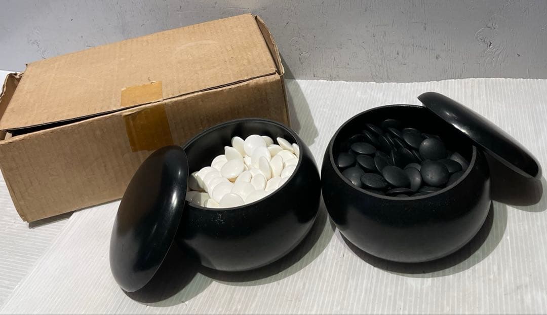 【碁石セット】囲碁 蛤 貝 趣味 遊び　那智黒石　室内ゲーム