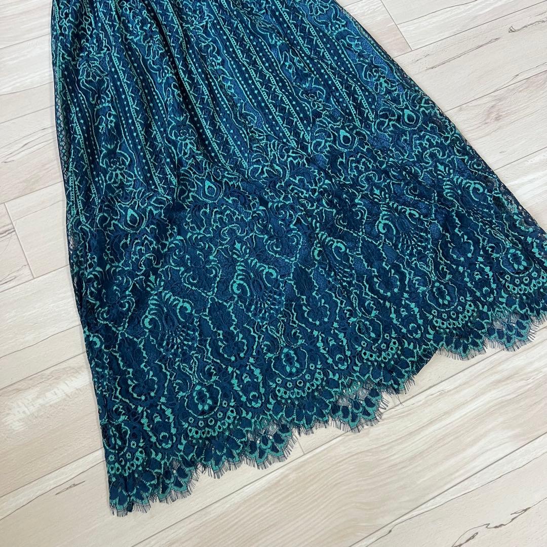 【極美品】大きいサイズ　プールヴー　パーティー　レース刺繍　オケージョンドレス