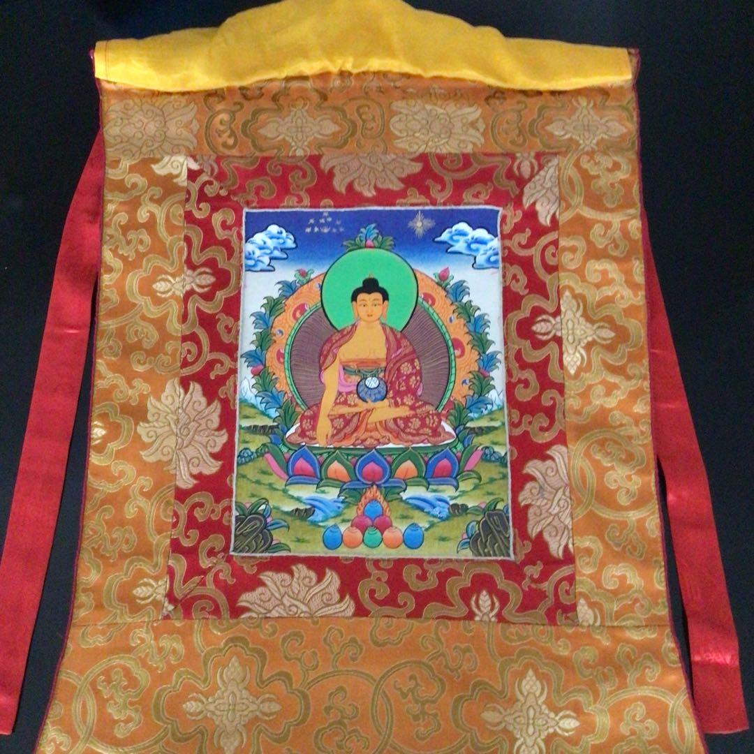 仏教掛け軸　ネパール手描きタンカ　曼荼羅
