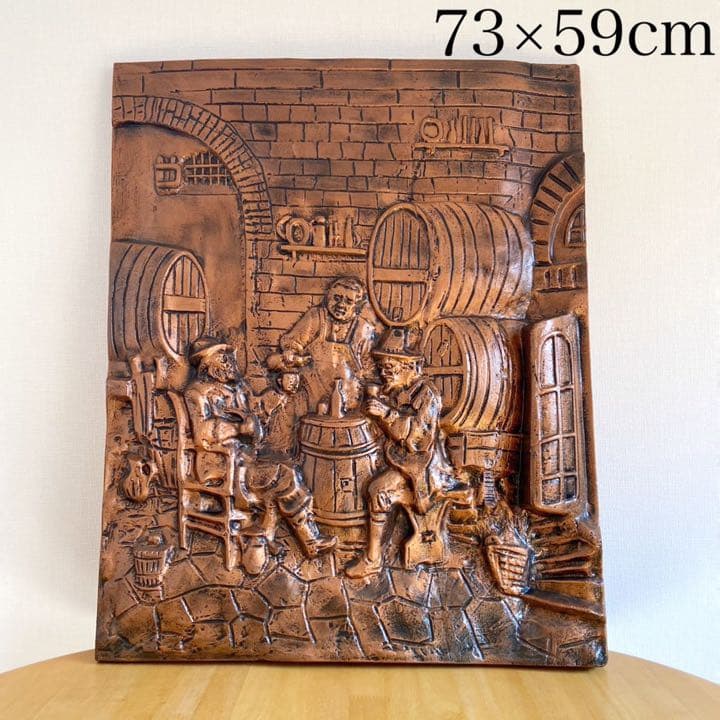 【銅板風 西洋酒場】レトロ アンティーク 絵画 西洋画 ブロンズ彫刻