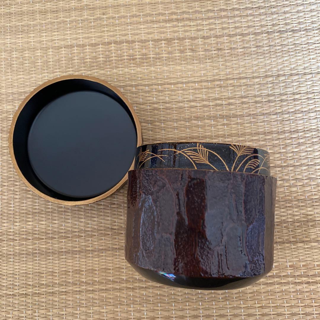 中村宗悦 作  松皮塗 武蔵野 雪吹 棗