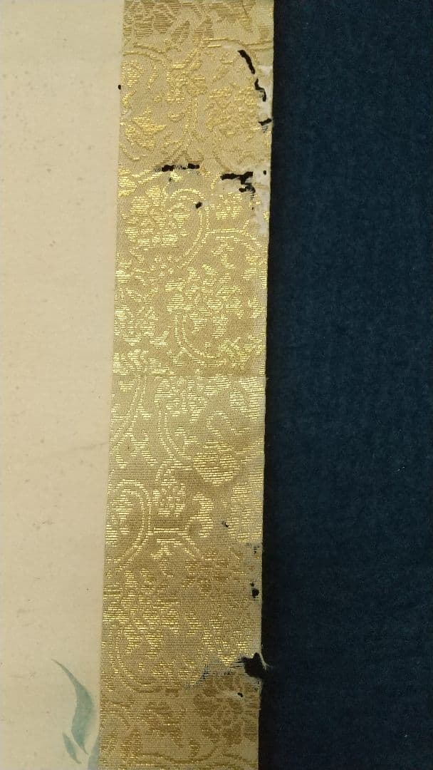 酒井抱一 桃節句 紙本 掛軸 虫食い傷み目立つ 琳派