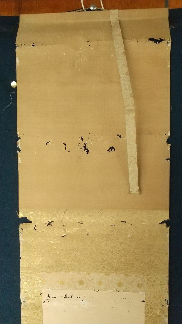 酒井抱一 桃節句 紙本 掛軸 虫食い傷み目立つ 琳派