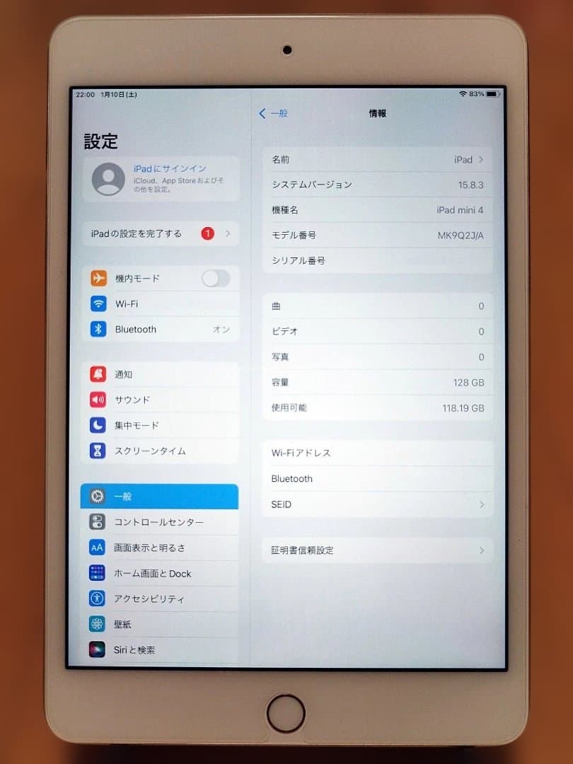 iPad mini第4世代ゴールド 128GB MK9Q2J/A（美品）