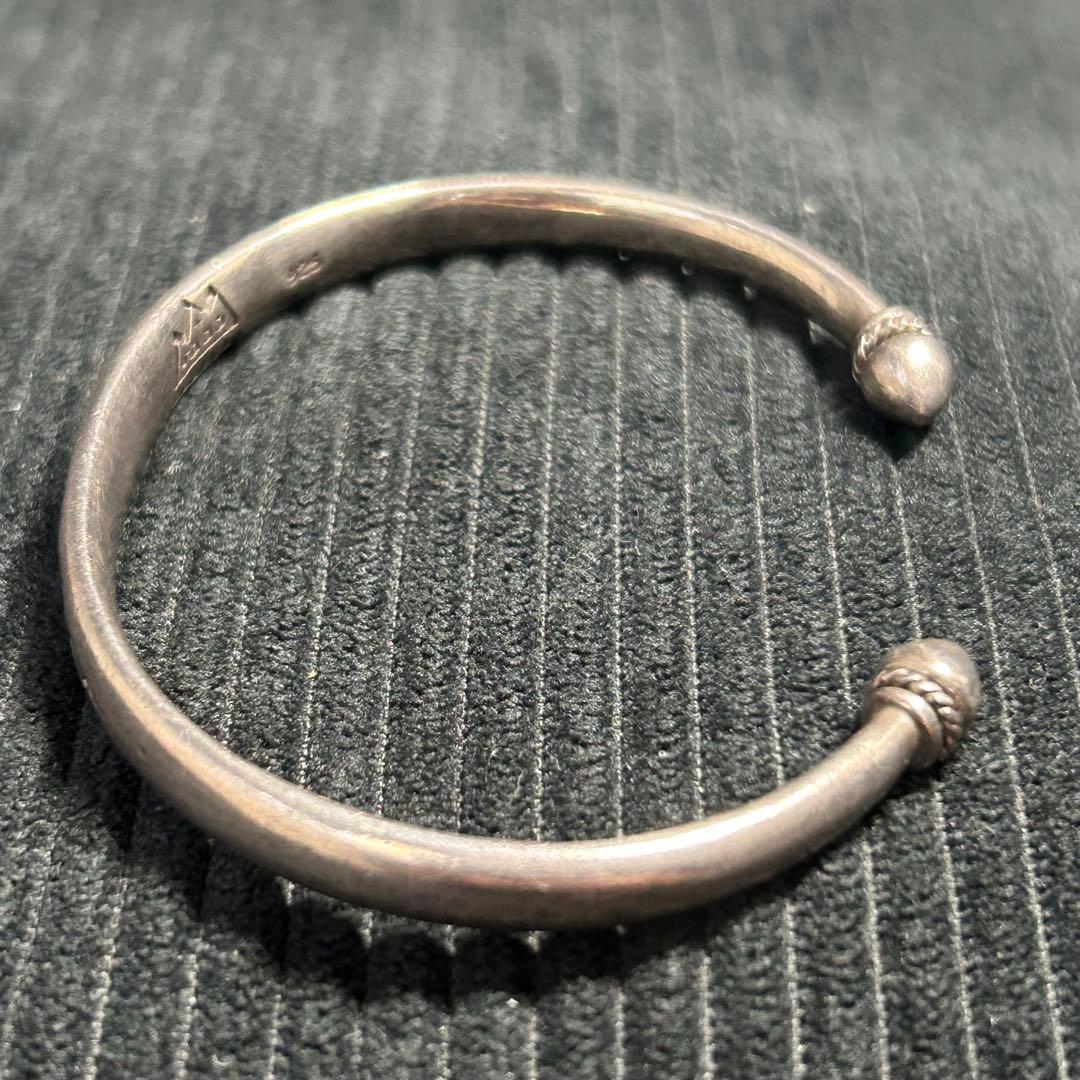 saad バングル シルバー925 唐草　波　ビンテージ　インディアンジュエリー