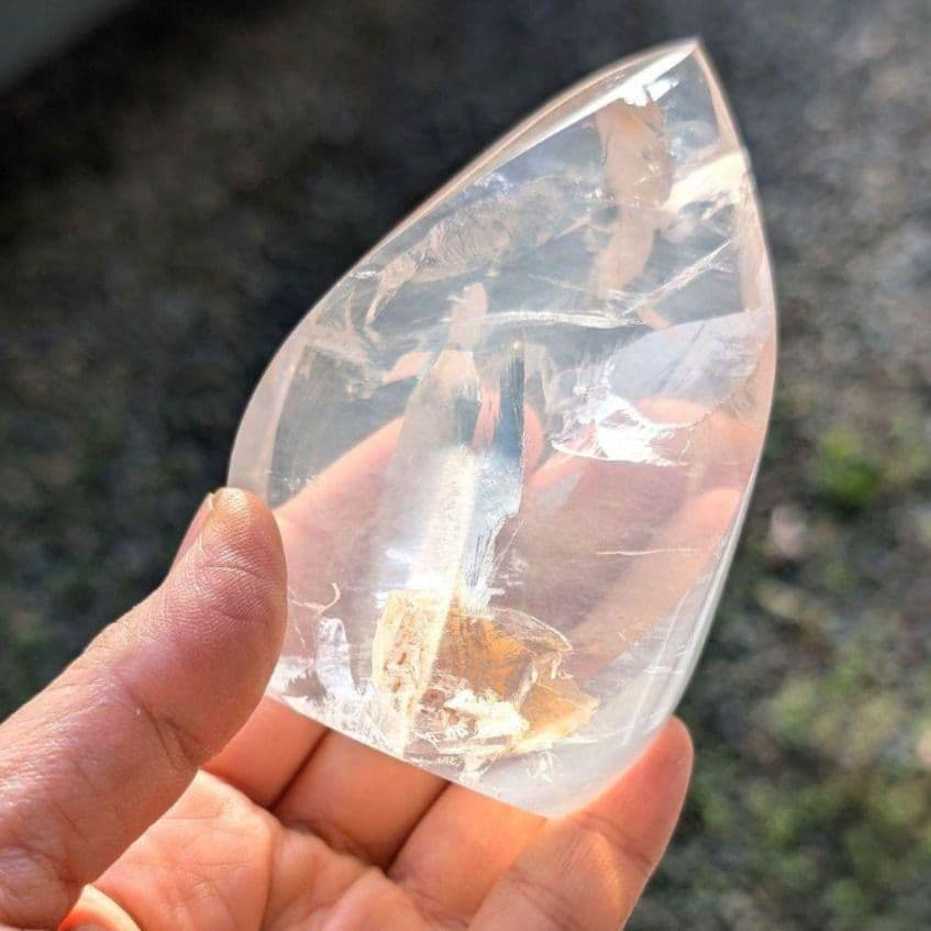 【高品質】ピンク　ジラソルクォーツ　虹　レインボー　原石　天然石　インテリア