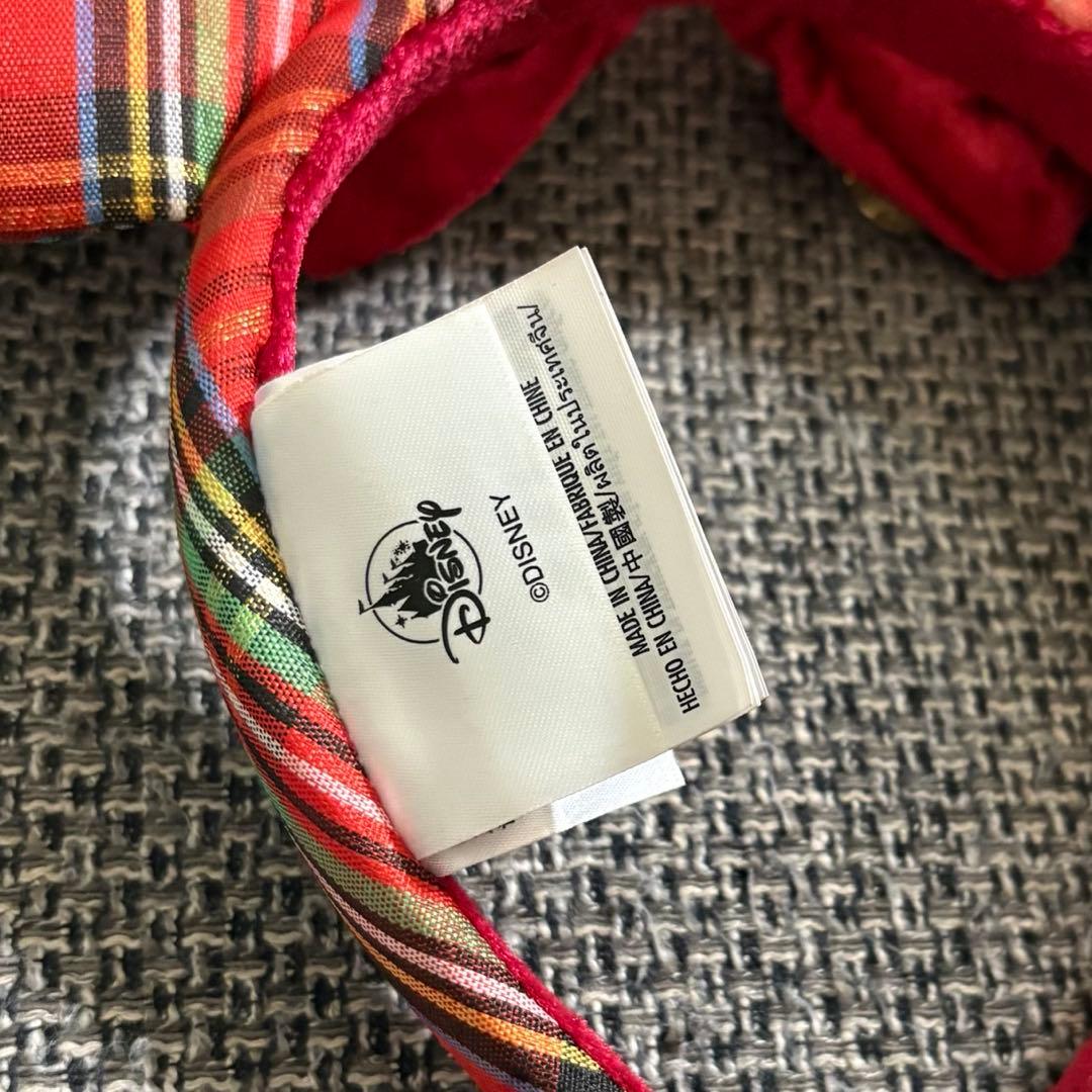 上海ディズニー カチューシャ 赤 チェック 海外ディズニー