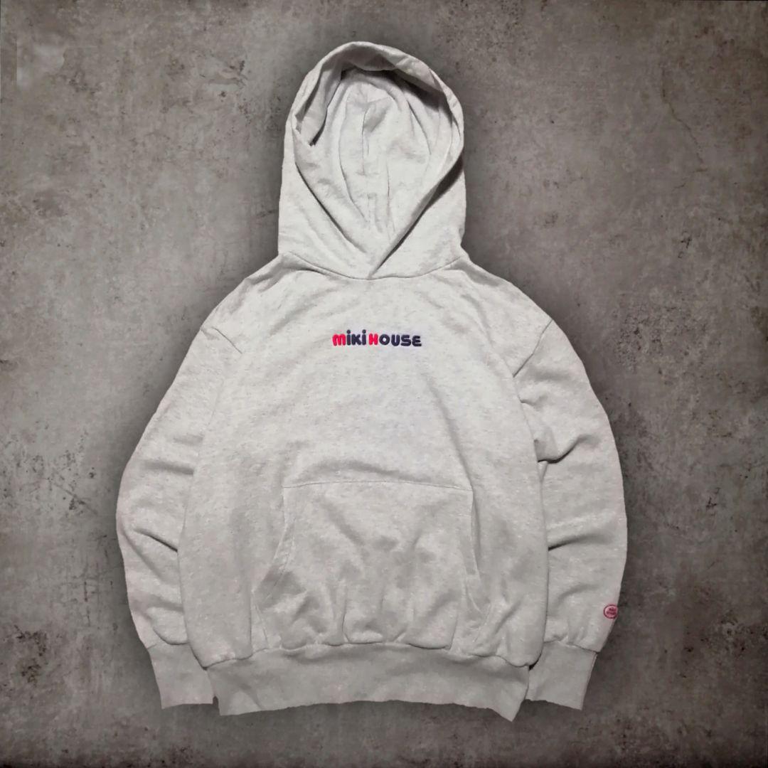 【m※様】MIKI HOUSE ミキハウス 刺繡ロゴ プルオーバーパーカー L