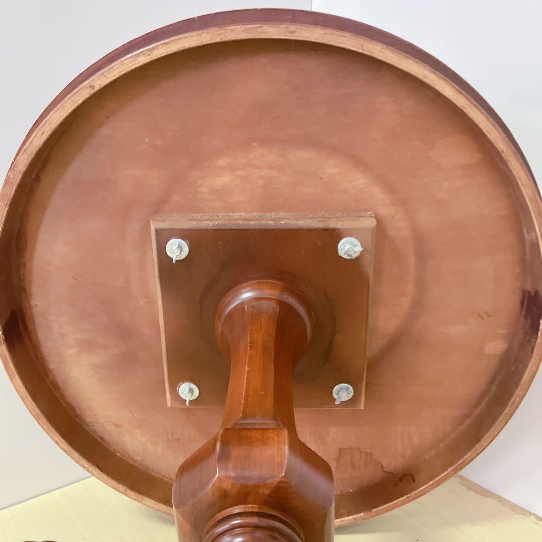 象嵌細工　コーヒーテーブル　円形テーブル　アンティーク調　カフェテーブル