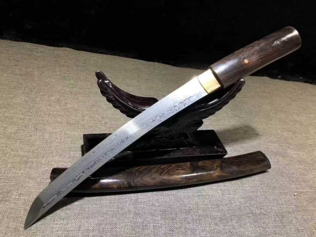 黒檀武士刀リブ差 武具 刀装具 日本刀　模造刀 居合刀 武士道 肋差 短刀