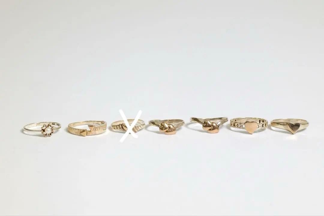 K10 シルバー コンビ 指輪 リング 6点 まとめ約9.92g