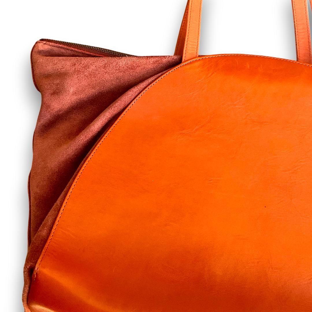 ヨーガンレール　トートバック　ハンドバック　ビジネスバック　がま口　オレンジ