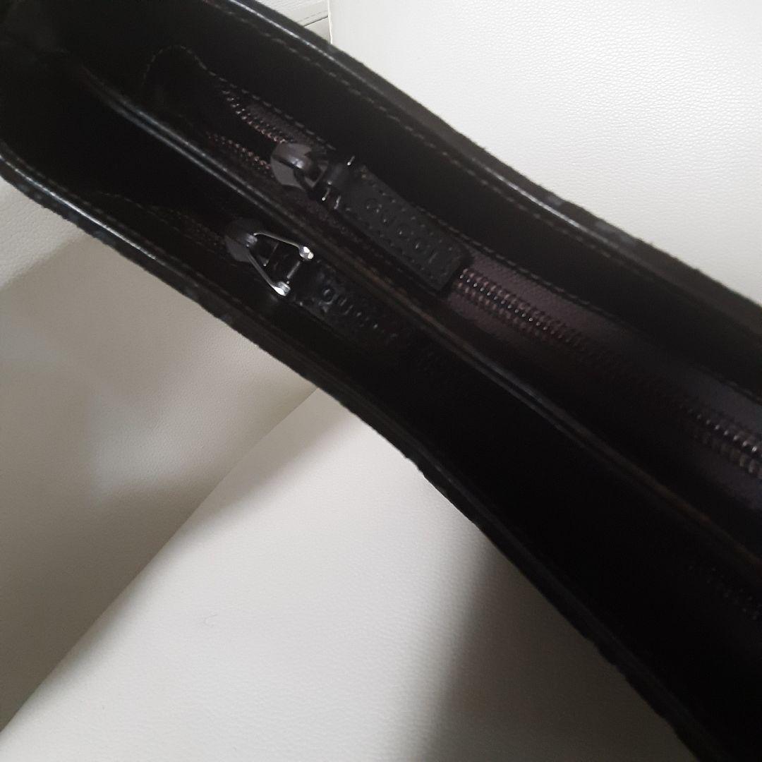 希少GUCCI ブラック GGパターン ショルダーバッグ　スエード☆ブラウン