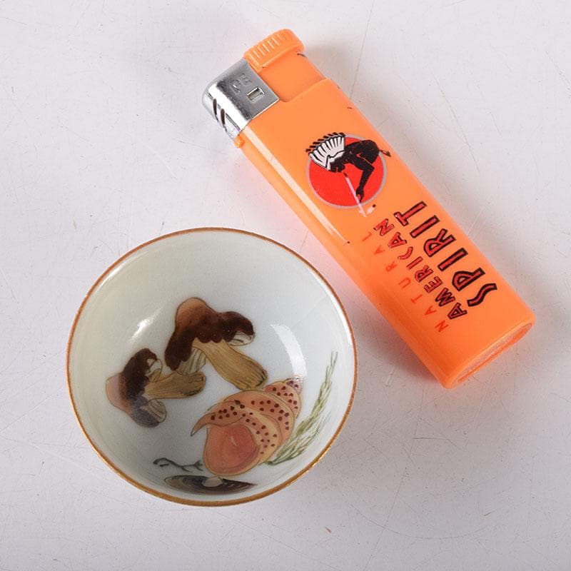 九谷焼　古九谷　色絵金彩　浮世絵　艶絵　春画盃　時代箱　C　7607