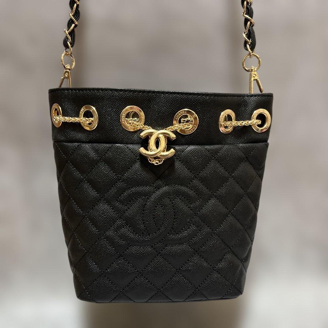 CHANEL 黒 キルティング ショルダーバッグ2WAY