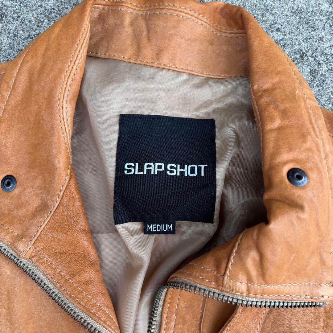 【希少】SLAP SHOT 本革 羊革 ダブルジップブルゾン アメカジ y2k