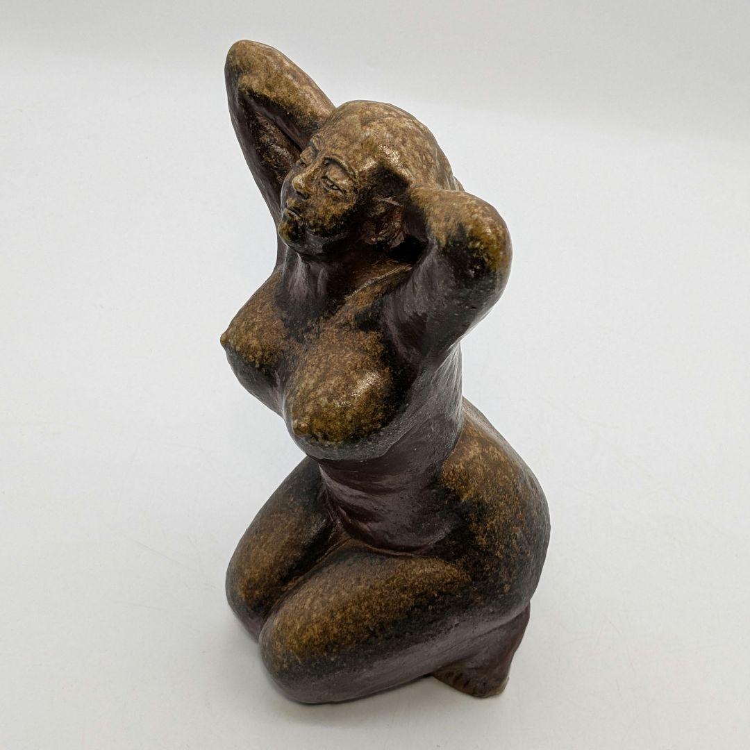 木南知加選 備前焼 裸婦像 共箱合布 置物 陶像 細工物 陶彫 オブジェクト