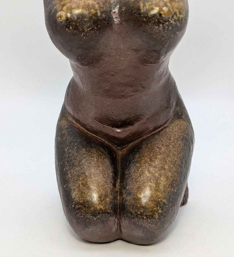 木南知加選 備前焼 裸婦像 共箱合布 置物 陶像 細工物 陶彫 オブジェクト