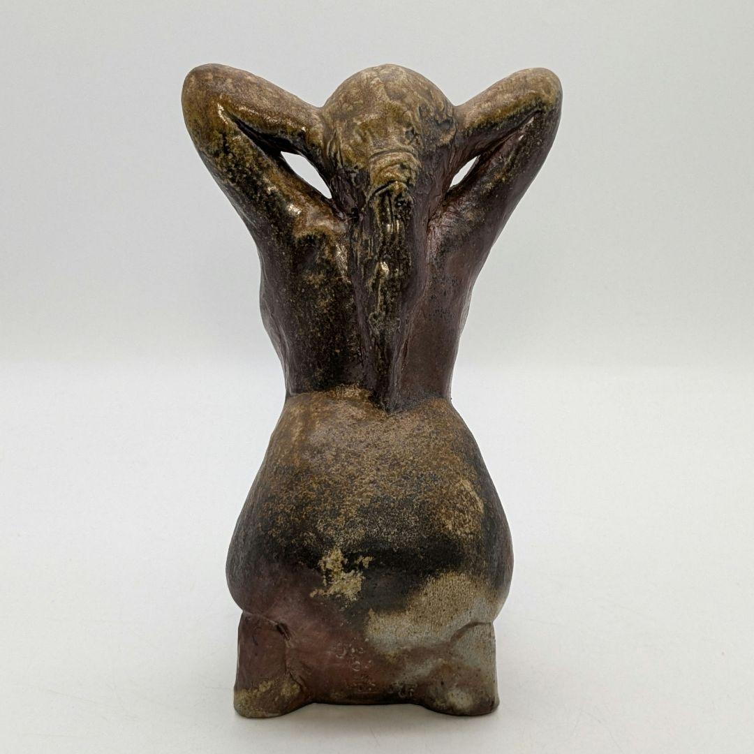 木南知加選 備前焼 裸婦像 共箱合布 置物 陶像 細工物 陶彫 オブジェクト