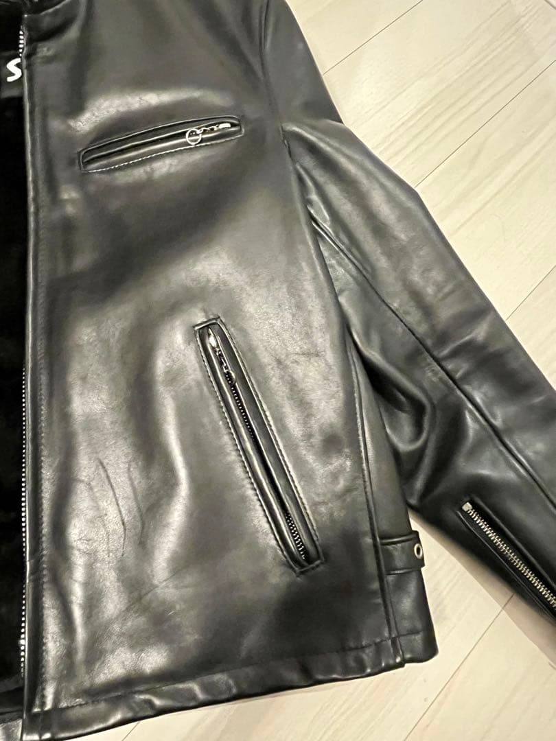 Schott シングルライダースジャケット 黒　サイズ38