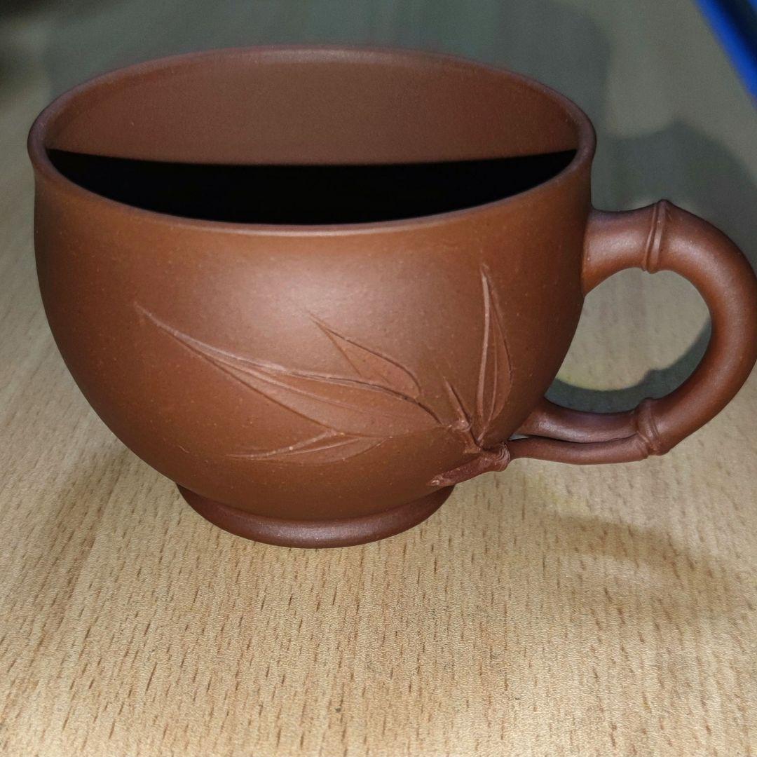 【新年特価10%OFF❤️】中国美術品 　中国宜興紫砂珈琲カップ 肉薄