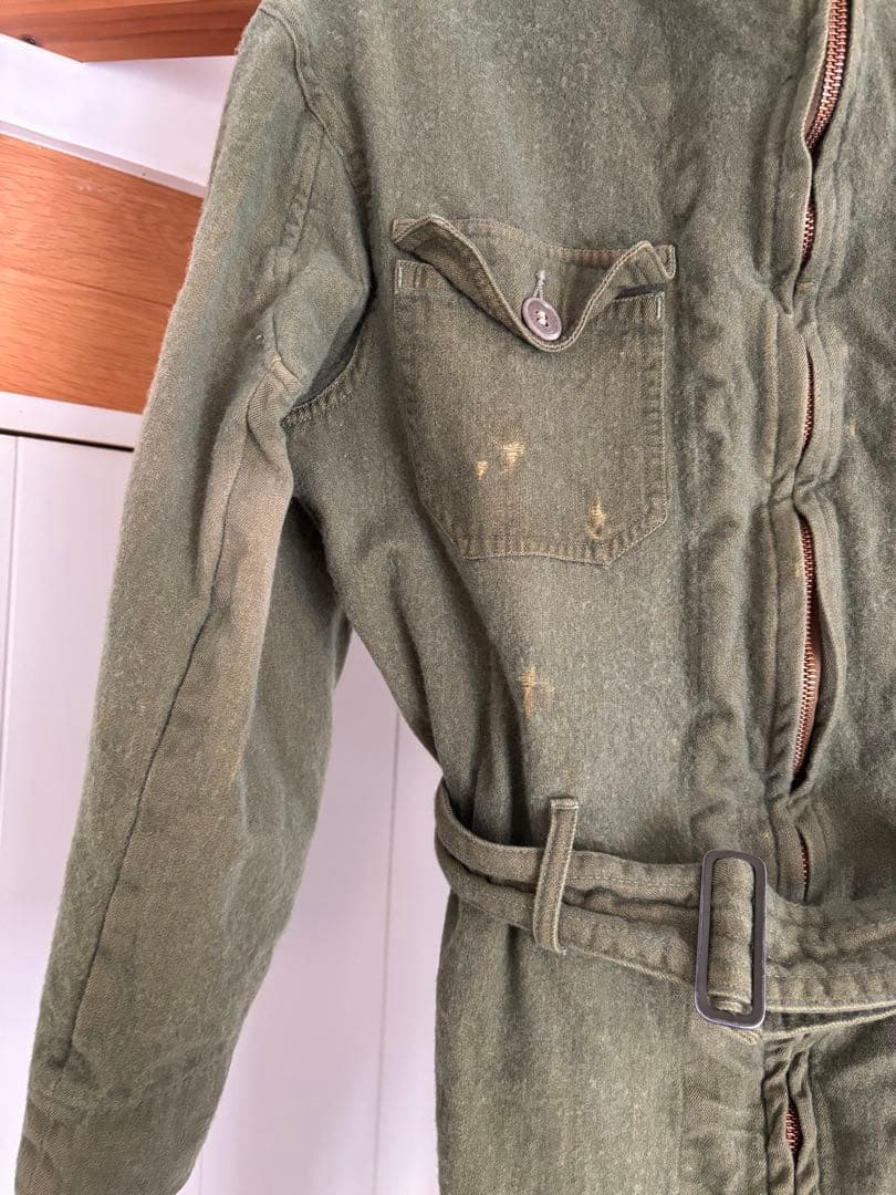 軍もの　ミリタリー　カバーオール　小さめ　つなぎ　フライトスーツ