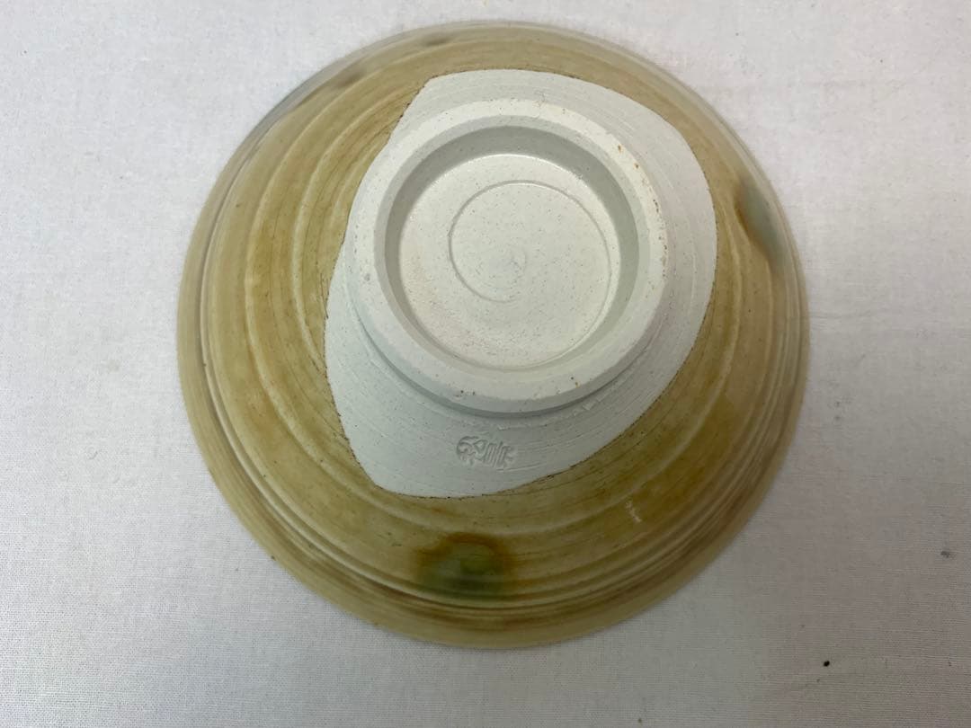 未使用 茶道具 松景作 黄瀬戸 茶碗 十客揃 陶印 箱無