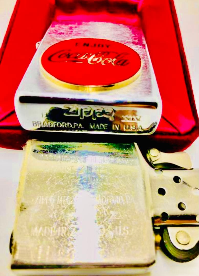 美品♥︎enjoy♥︎エンジョイ♥︎ホーロー琺瑯・丸看板柄♥︎エナメル七宝製zippo®︎
