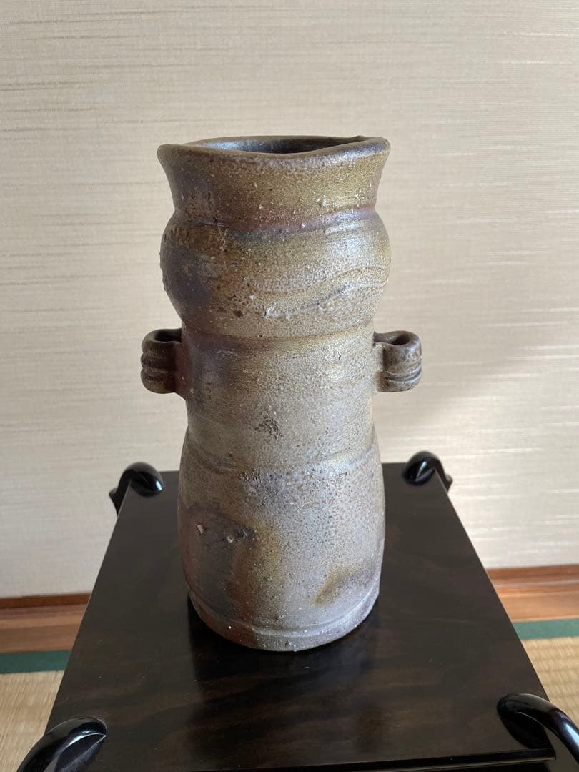 花瓶　耳付花入　備前焼