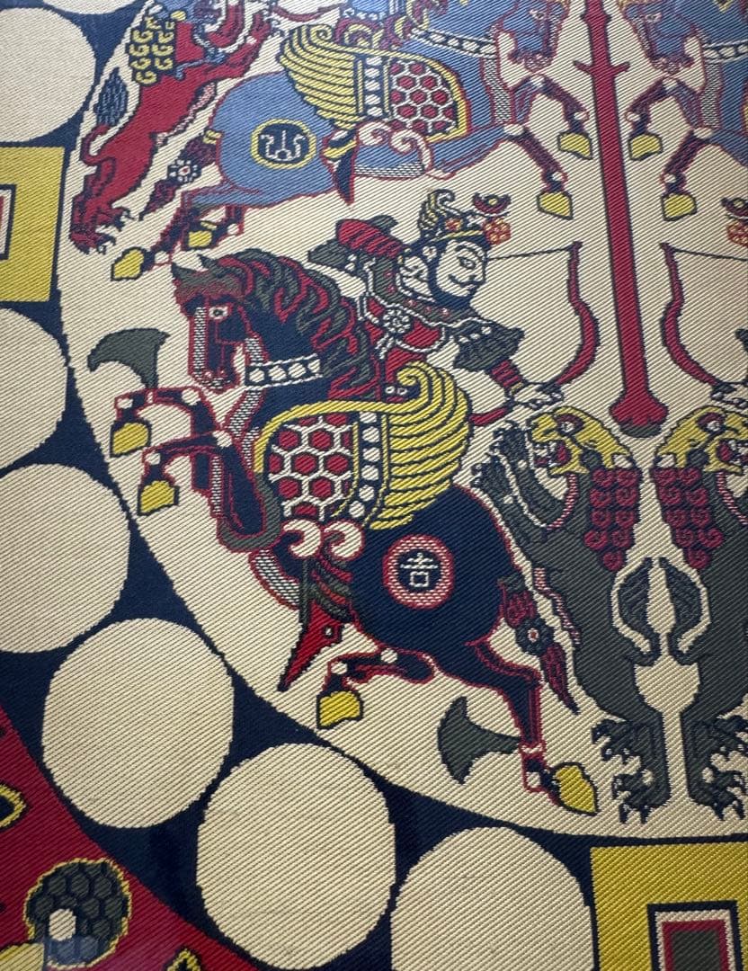 四天王狩猟紋様錦　四天王獅猟文様錦掛額　龍村平蔵謹模　国宝法隆寺蔵　龍村美術織物