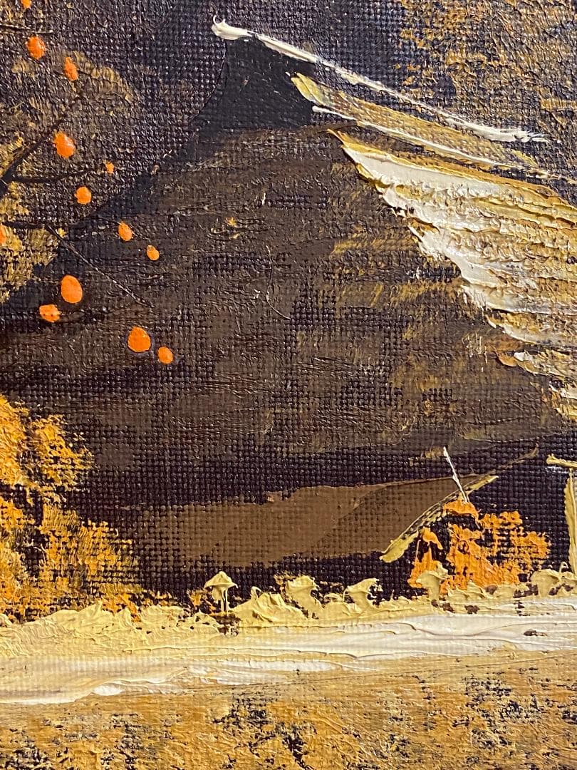 「真作」羽中田晴夫　風景画　油彩画　絵画　油彩画　F6号