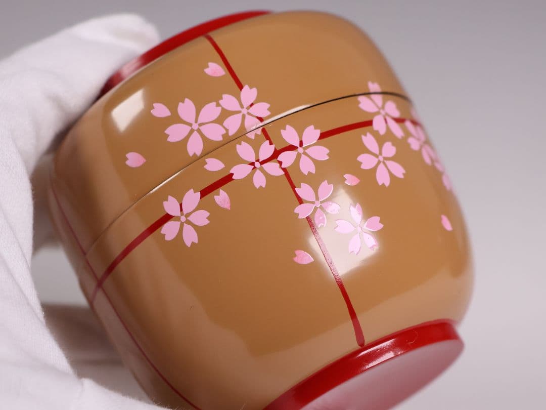 茶道具 棗 2点 ぼんぼり 月と兎 木製 黒塗 白塗 / 土居義峰【CM348】