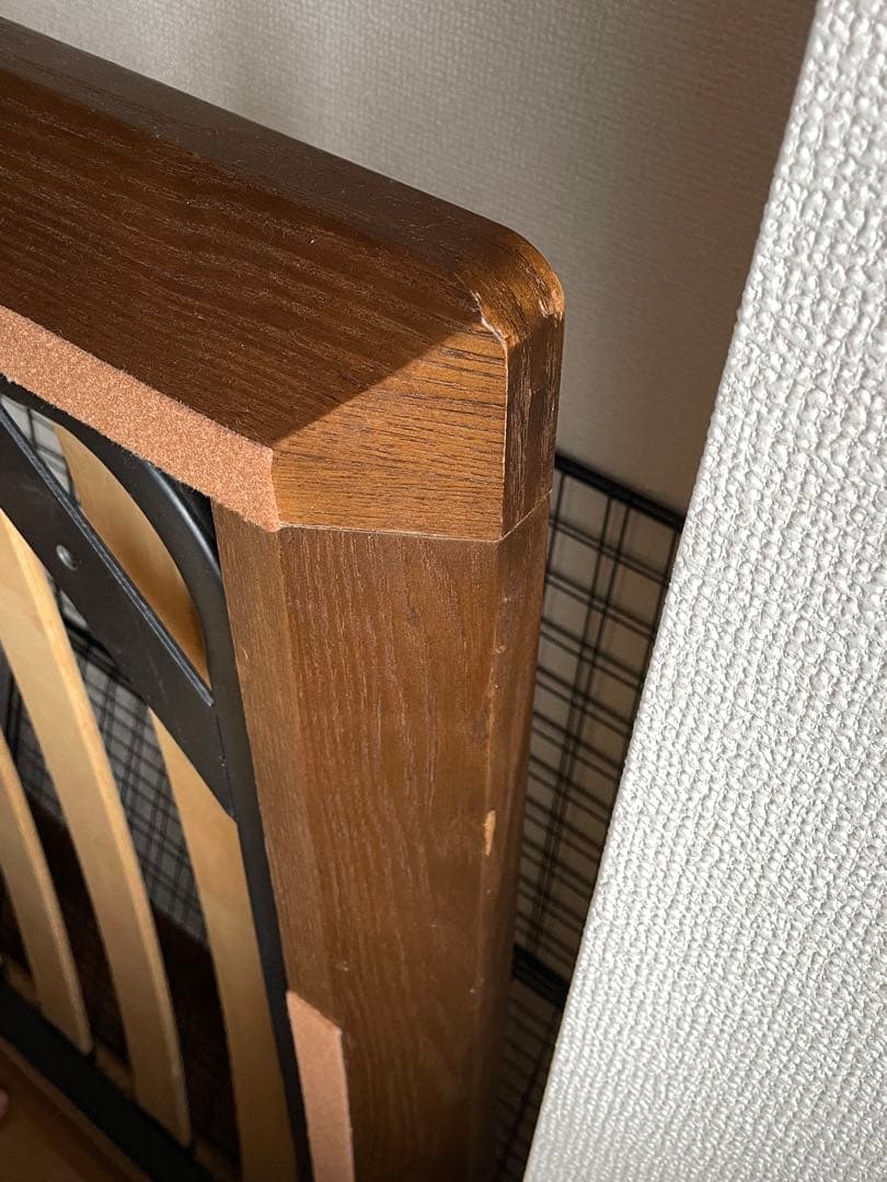 【お値下げ】無印良品　ベッドフレーム（旧型ヘッドボード付）シングル　ウォールナッ