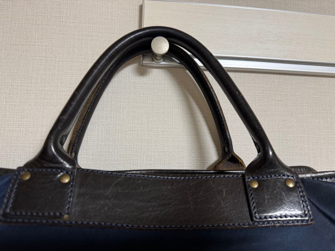 o*u様 フェリージ ビジネスバッグ 1993 ナイロン × レザー ネイビー