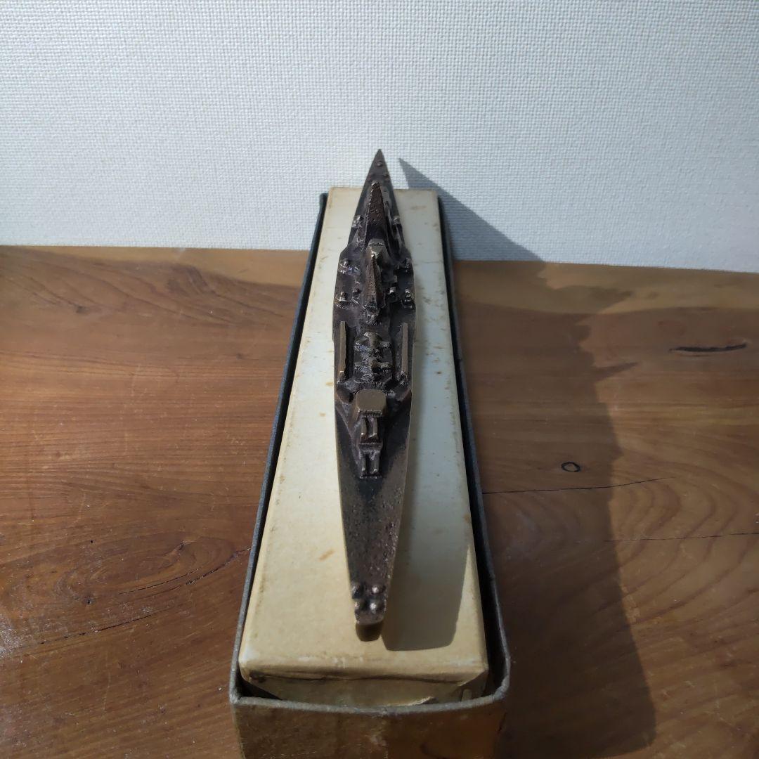 1984.10.23 軍艦 摩耶之碑 建立委員会記念品 重巡洋艦摩耶 文鎮 共箱