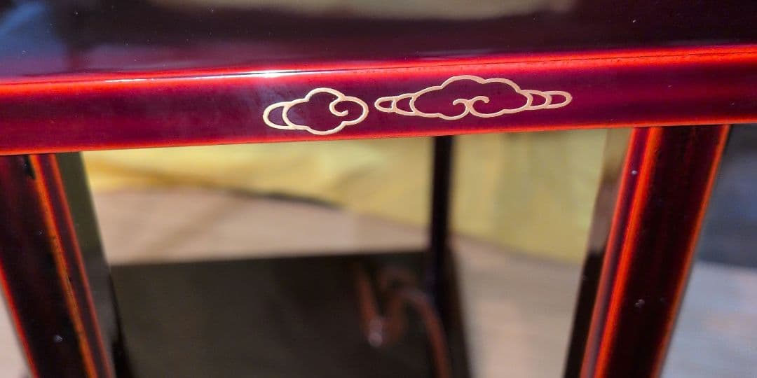 山雲棚 茶道具 木製 漆塗り 組立式 木箱入り 美品