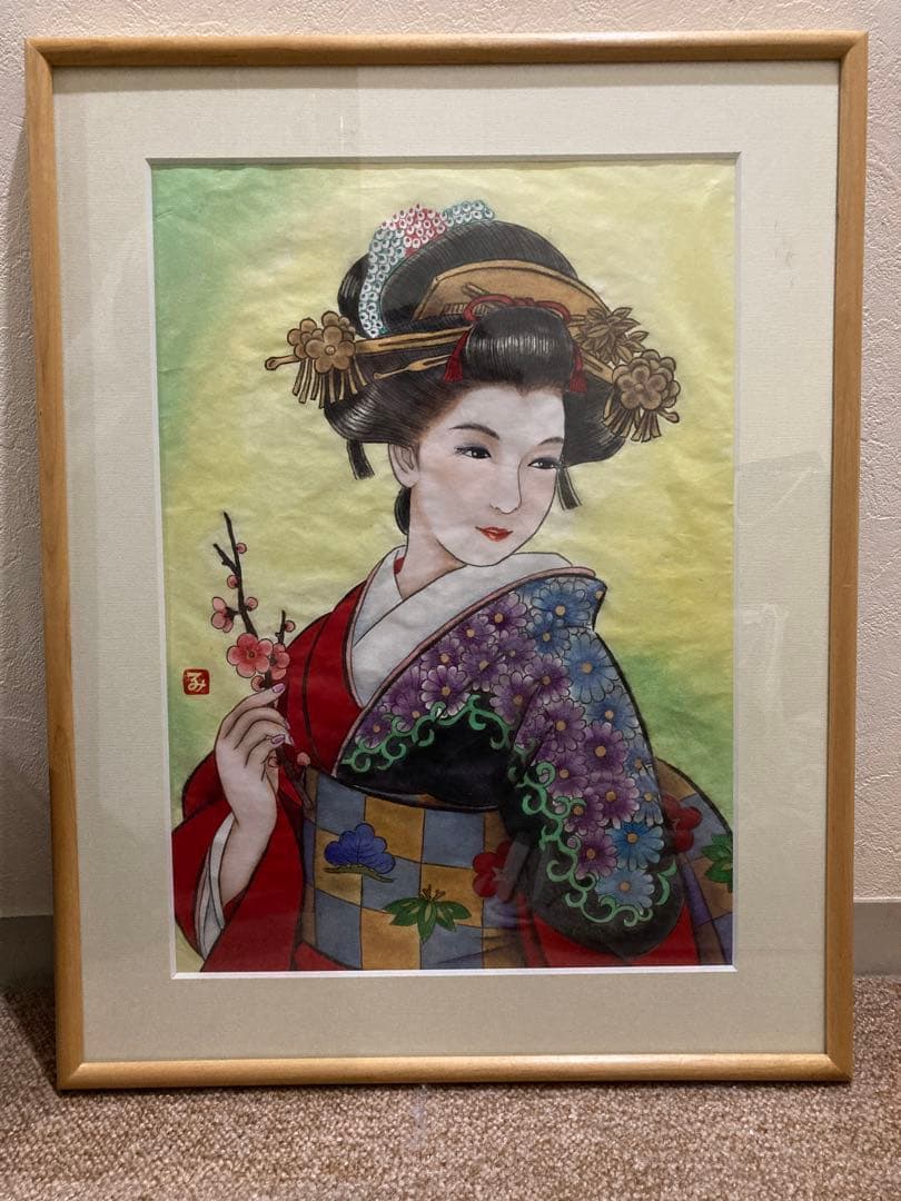 コスメを彩色に使用した日本画②