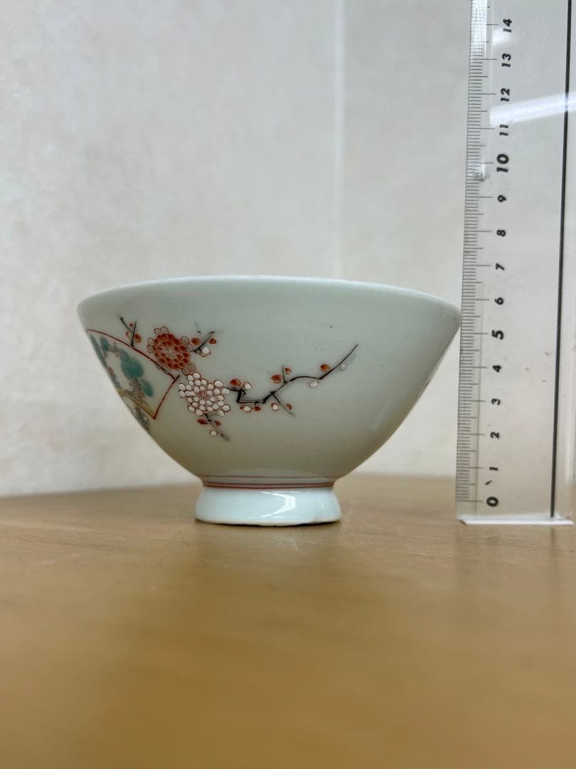 明治 右衛門 日本製お茶碗　名品　アンティーク唐物　古美術品　　骨董　江戸　青磁