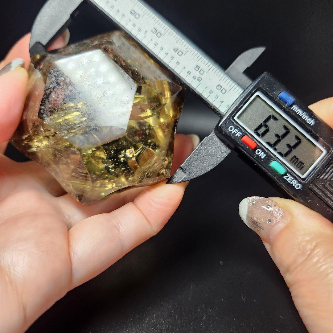 レア！【新品】天然ゼウスクオーツ ダイヤモンド置物 ★スモーキーシトリン★手彫り