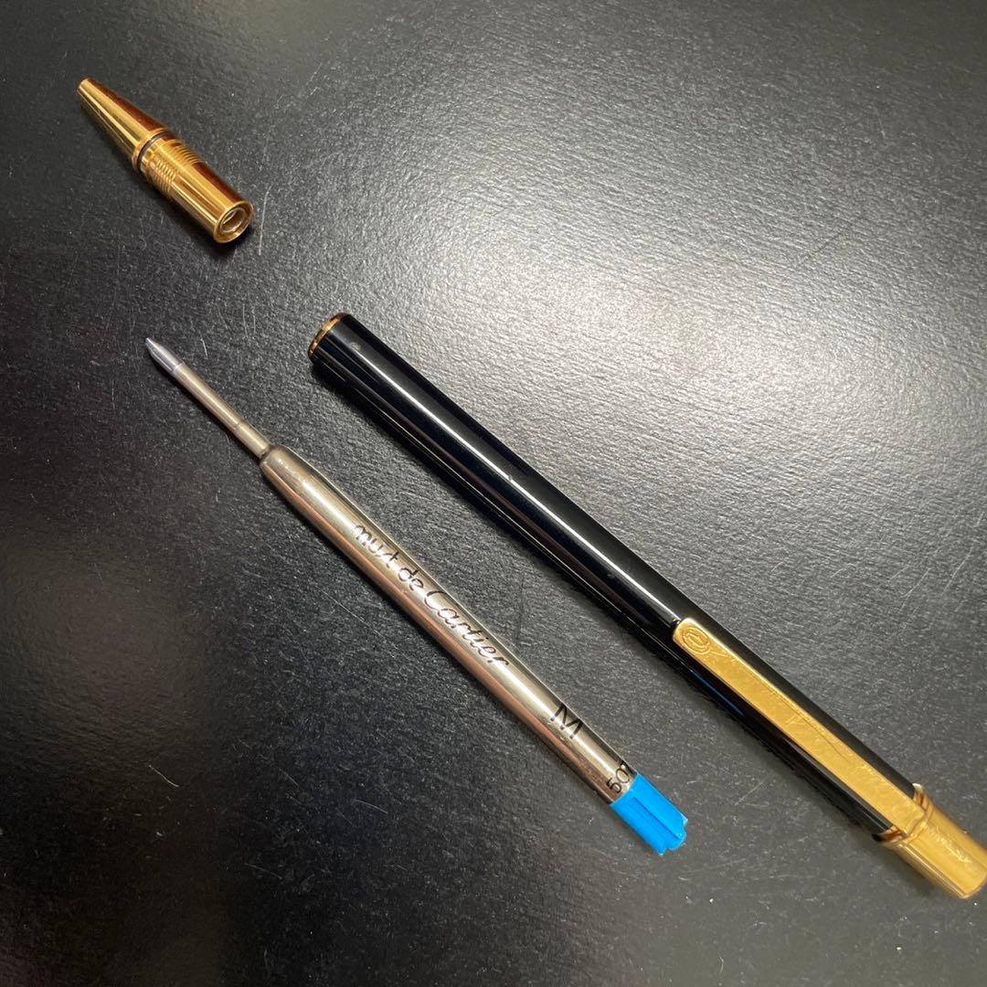 Cartier カルティエ　ツイスト式ボールペン　ブラック/ゴールド　美品