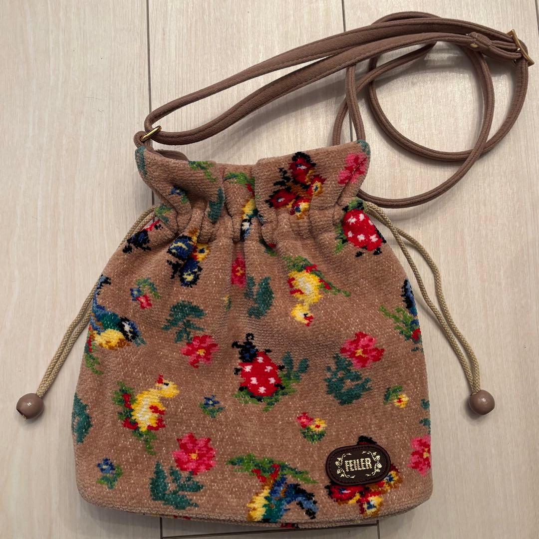 FEILER ハイジ 巾着ショルダーバッグ ベージュ