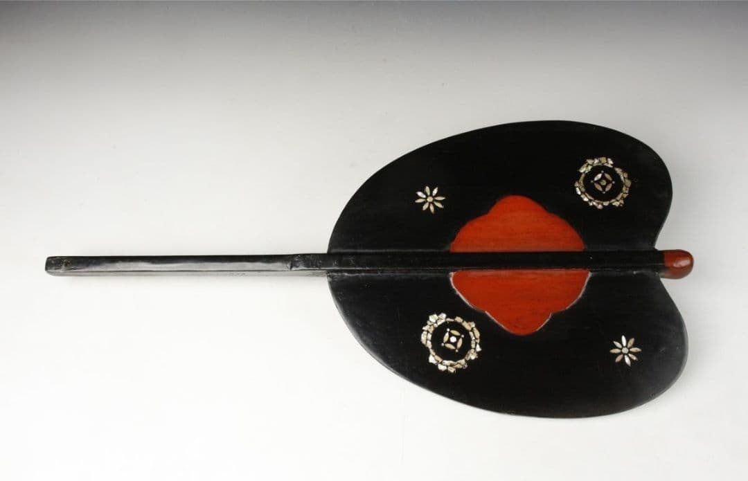 江戸期 漆塗螺鈿細工軍配 采配 大相撲 行司 時代武具 武士道 刀 侍 戦 扇子