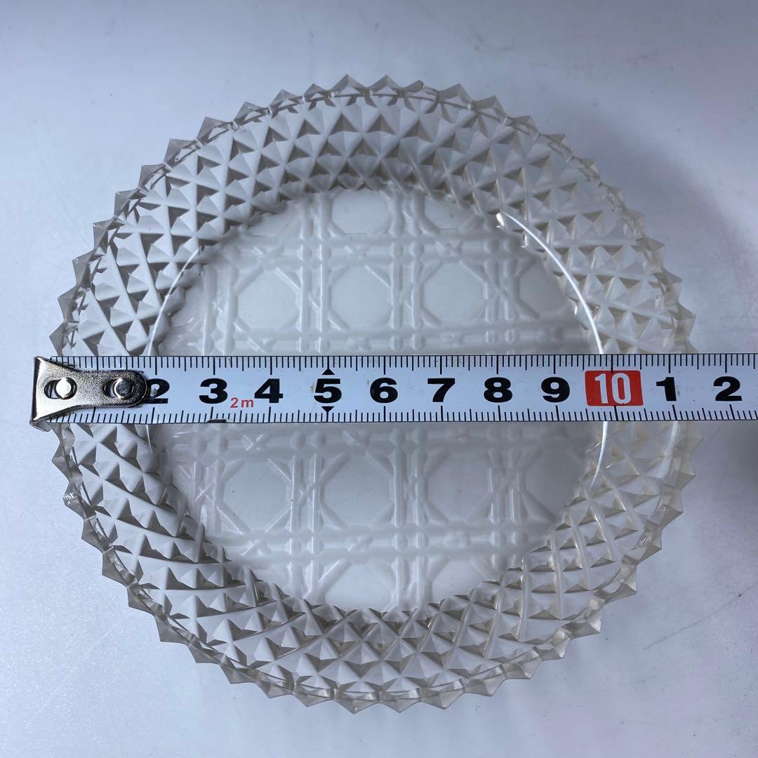 専用江戸後〜明治初期　ギヤマン手彫切子ハンドカット皿　10客　共箱直径11.8㎝