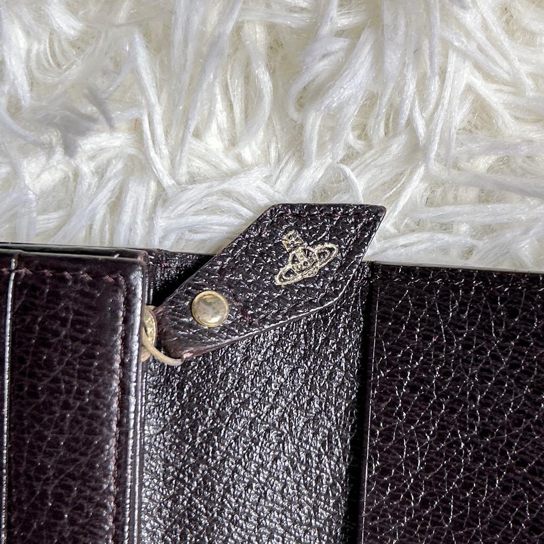 【美品】ヴィヴィアンウエストウッド　財布　3つ折財布　オーブ　ブラウン レザー