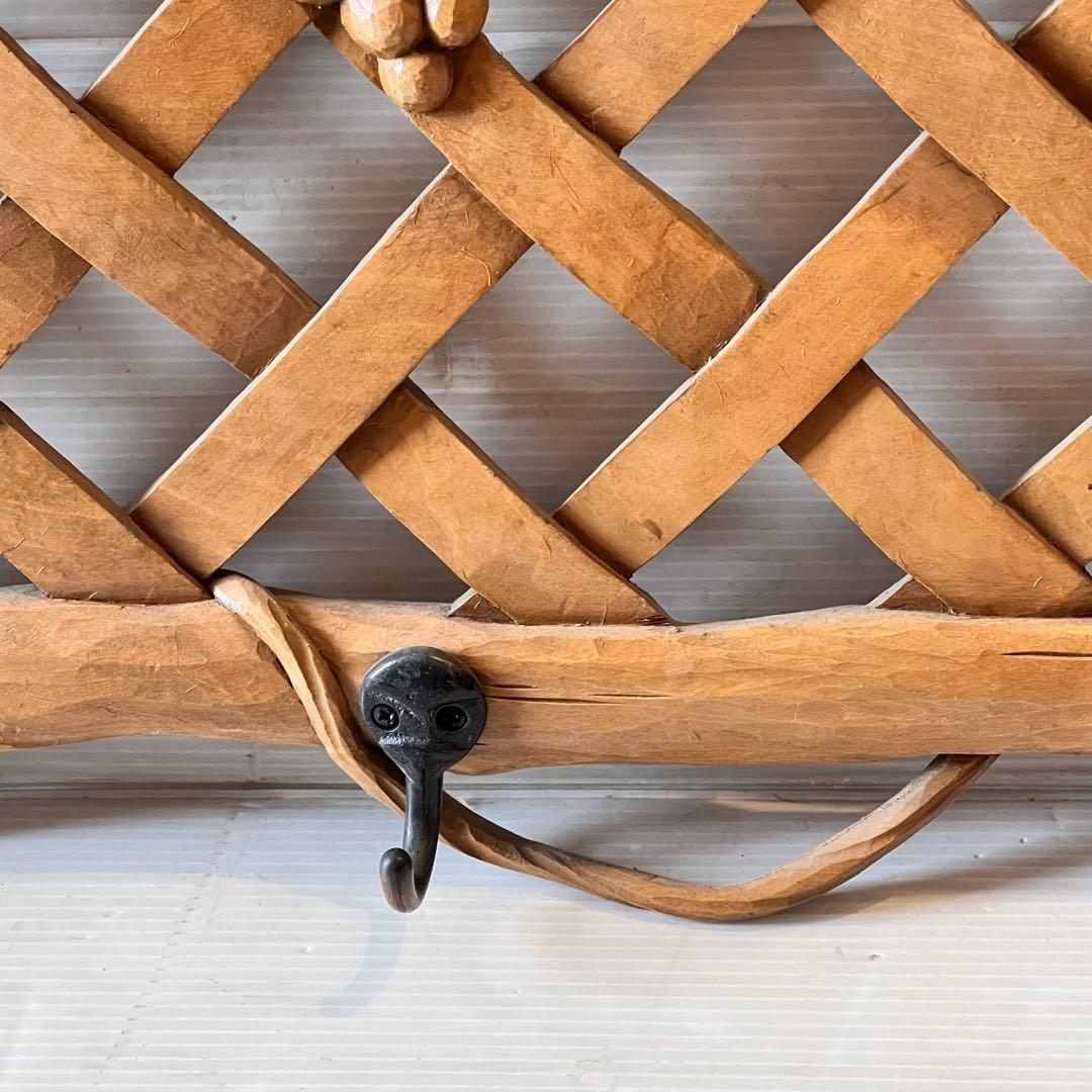 一点もの　木彫り　木製　ぶどう　ハンガー掛け　帽子掛け　インテリア